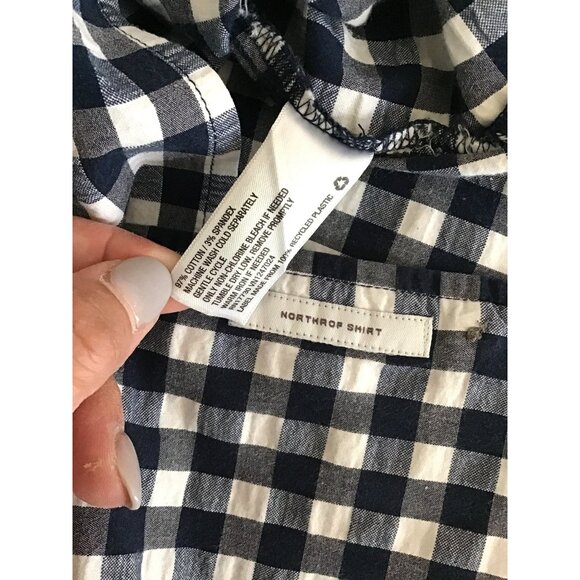 GOODIELLOW- MENS NAVY /WHITE SHORT SLEEVE COTTON BUTTON DOWN SHIRT SIZE MEDIUM - Picture 7 of 7